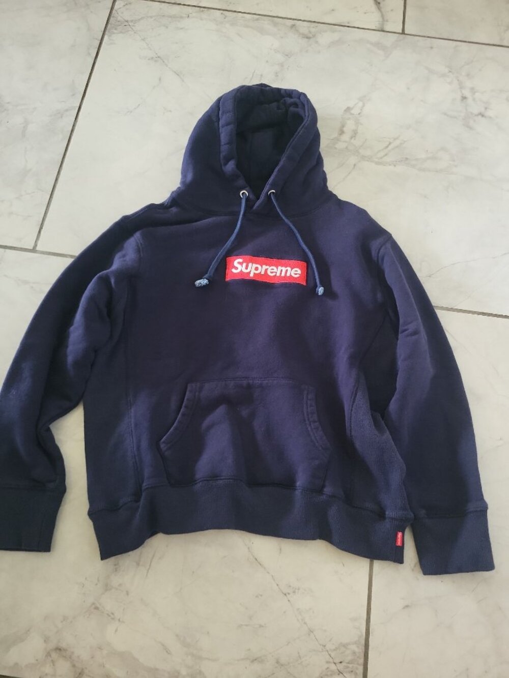Supreme Box Logo Hooded Hoodie Sweatshirt FW24 Navy Adult Large